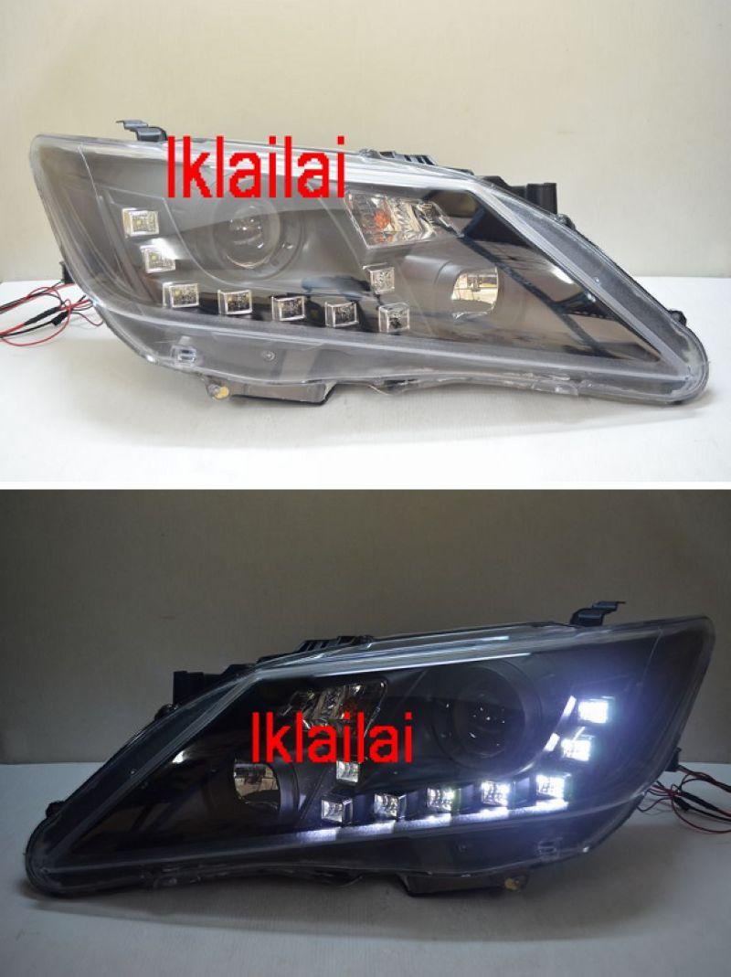 TOYOTA CAMRY '12 R8 DRL Projector Head Lamp [Black Housing]