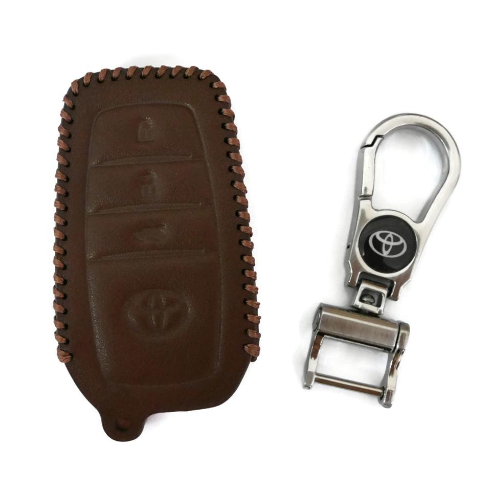 Toyota Camry  &amp; Fortuner HandSewn Keyless Remote Car Key Leather Cover