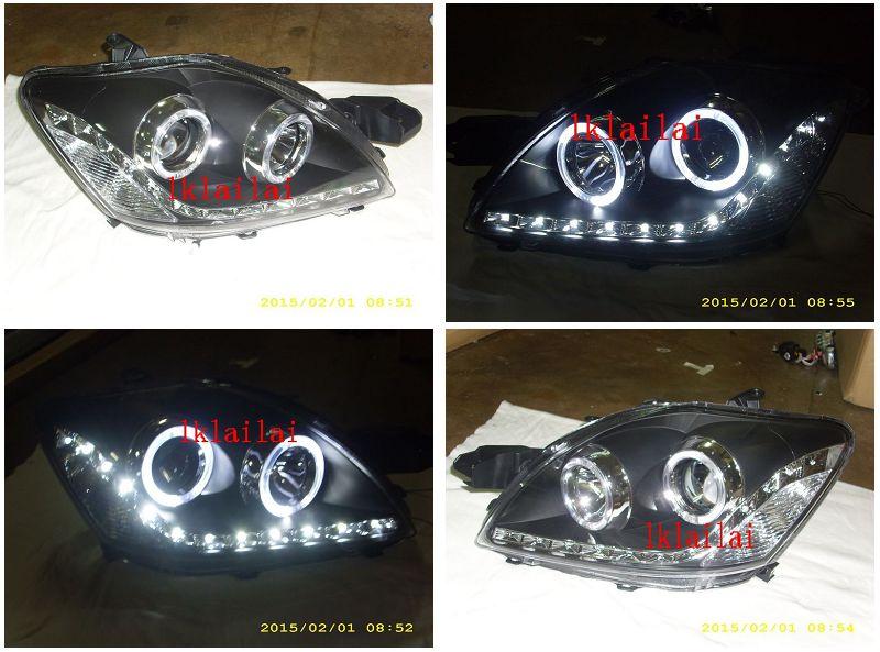 Toyota Vios '07 LED Ring Projector Head Lamp LED DRL R8 [1-pair]