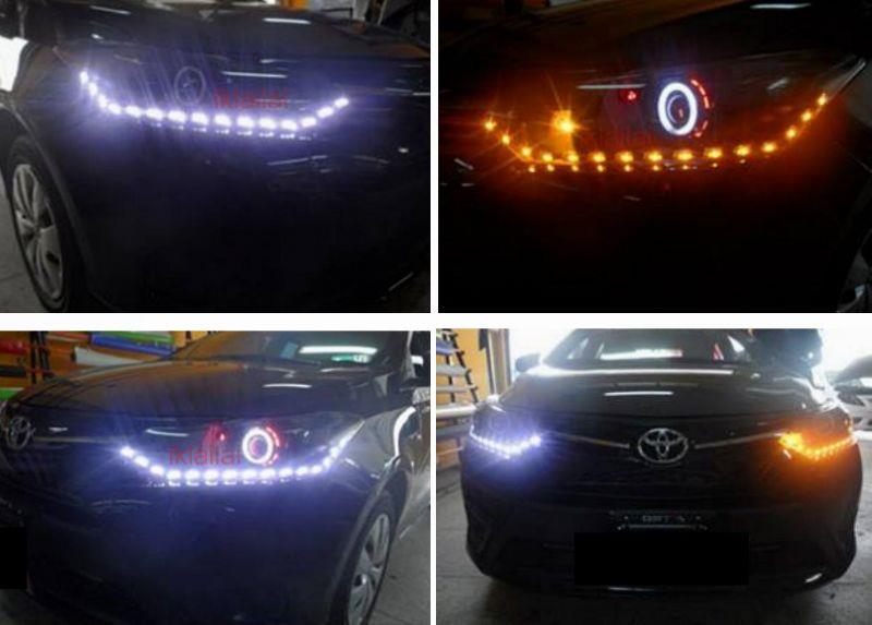 Toyota VIOS '13-14 Projector Head lamp Black 2-Function LED DRL R8
