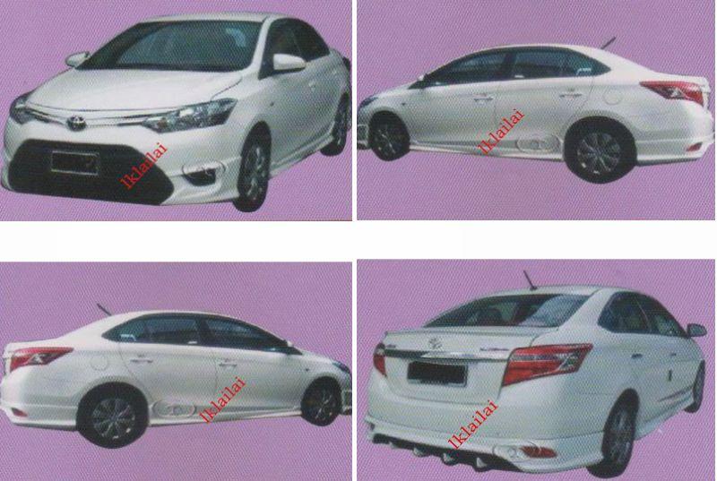 Toyota Vios '13-14 TRD V2 Full Set Skirting Body Kit Painted [PU]