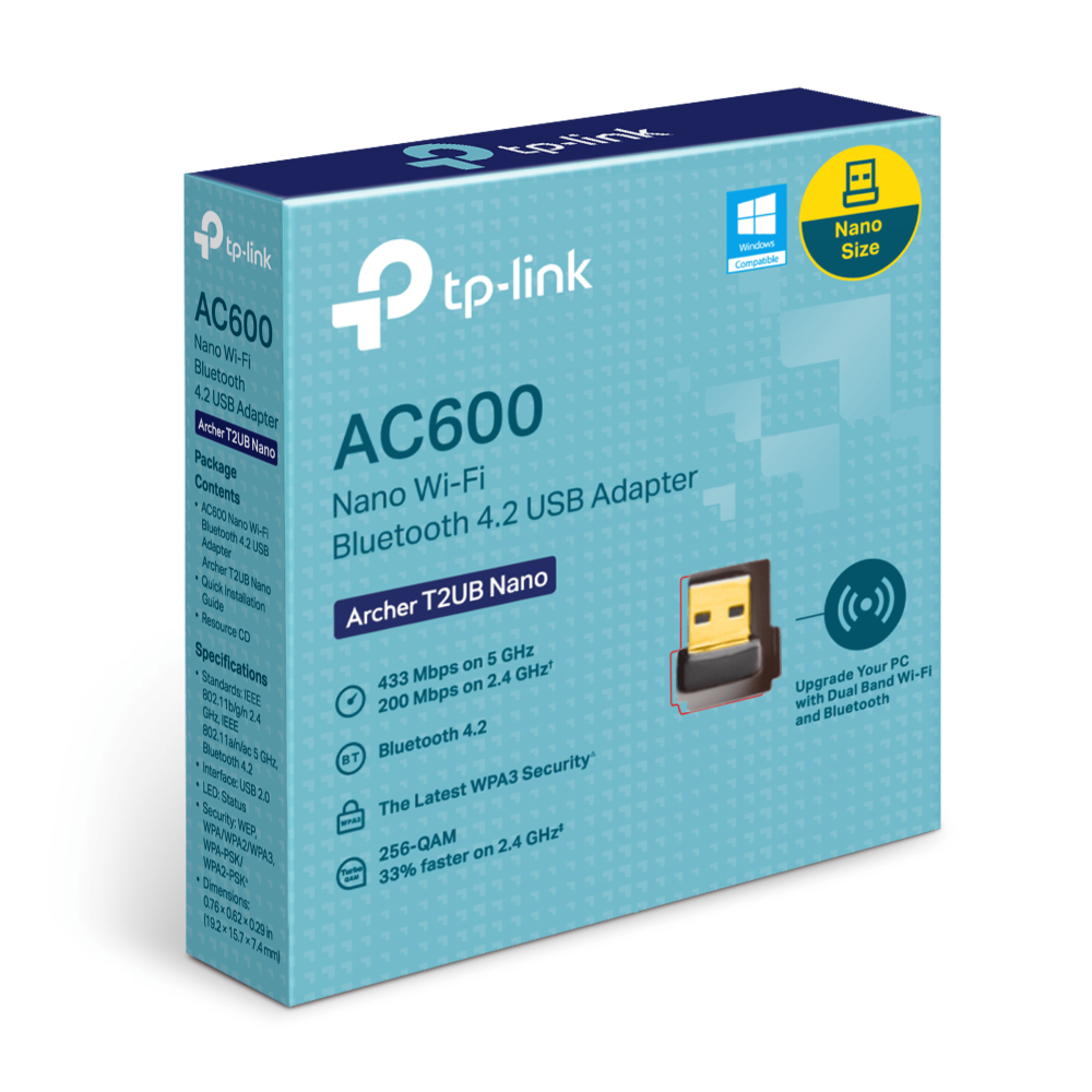 TP-LINK ARCHER T2UB NANO - AC600 NANO WI-FI BLUETOOTH 4.2 USB ADAPTER