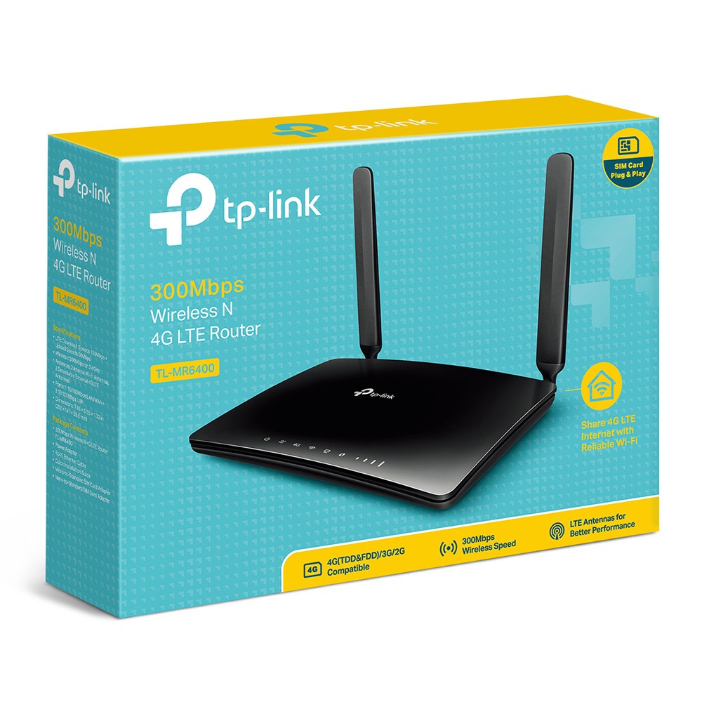 TP-LINK MR6400 300Mbps 4G LTE WiFi Modem Router Direct SIM