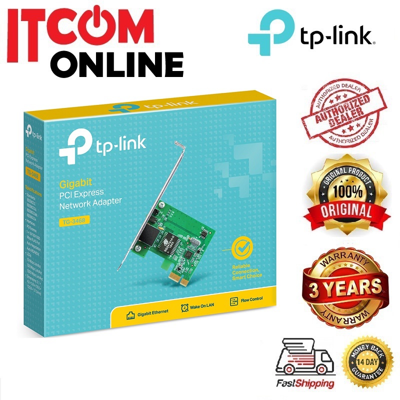 TP-LINK PCI-E GIGABIT NETWORK CARD (TG-3468) LOW PROFILE BRACKET