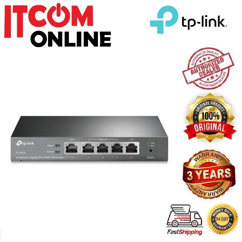 TP-LINK SAFESTREAM GIGABIT MULTI-WAN VPN ROUTER (TL-R605VPN)
