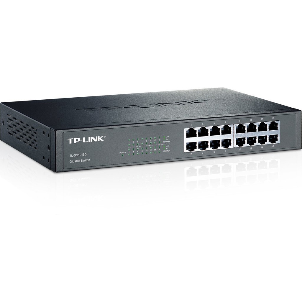 TP-LINK TL-SG1016D 16 Port 10/100/1000Mbps Desktop Gigabit Switch