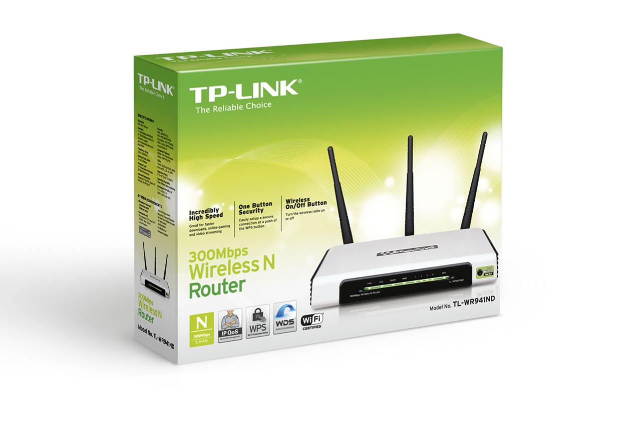 TP-Link TL-WR941ND 300Mbps Wireless N Router 3 Antenna with 4 Ports
