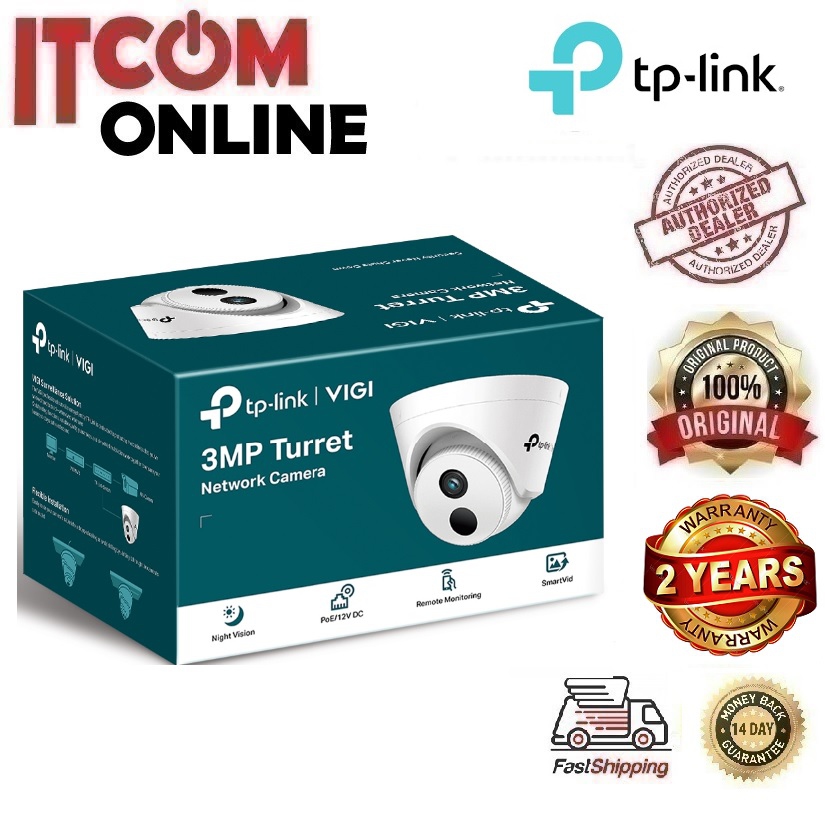 TP-LINK TURRET FHD 114 &#176; DEGREE 4MM CCTV IP CAMERA (VIGI C400HP-4..