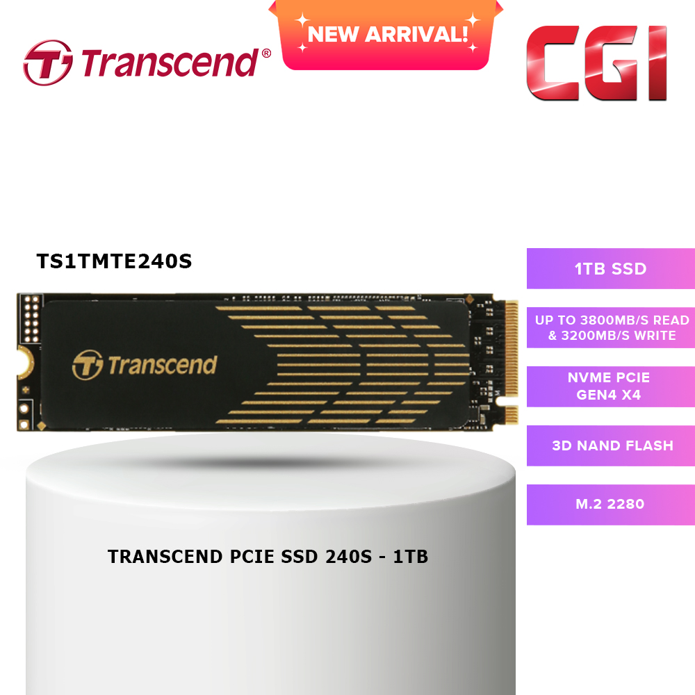 Transcend 1TB 240S NVMe PCle 3D NAND M.2 2280 SSD - TS1TMTE240S