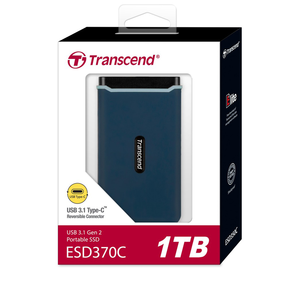 Transcend 1TB ESD370C USB 3.1 Gen 2 Type-C Portable SSD - TS1TESD370C