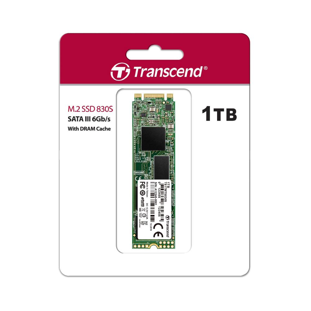 Transcend 1TB SATA III 6Gb/s 3D NAND M.2 2280 SSD - TS1TMTS830S