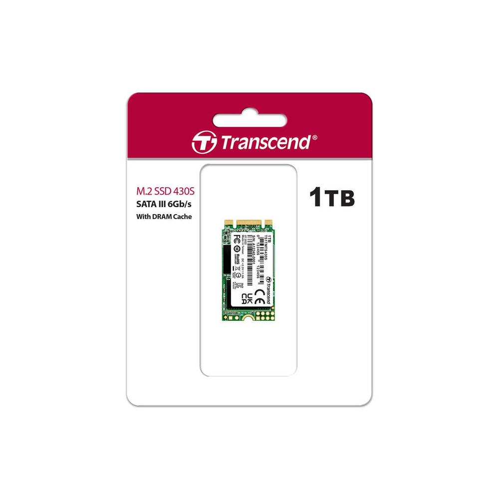 Transcend 1TB SATA III 6Gb/s M.2 2242 3D NAND SSD - TS1TMTS430S