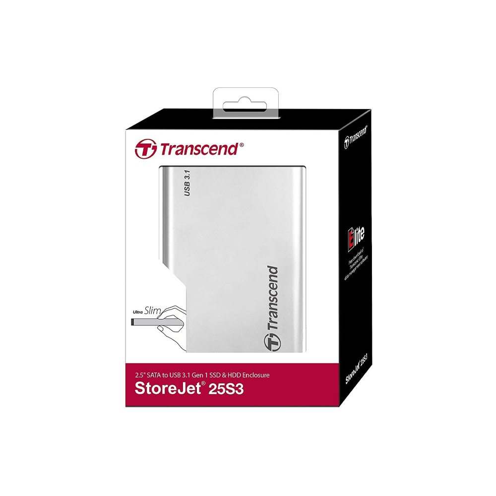 Transcend 2.5&#8221;  USB 3.1 Gen 1 Enclosure SSD/HDD - TS0GSJ25S3