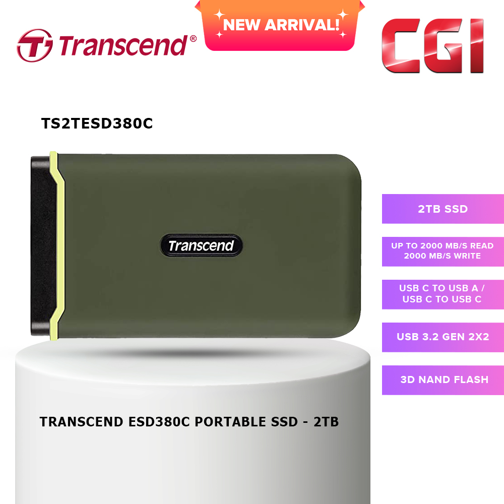 Transcend 2TB USB 3.2 Gen 2x2 Type-C Portable SSD - TS2TESD380C