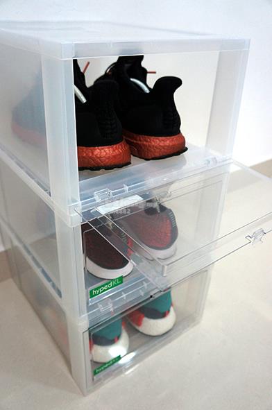 Transparent shoe box, stackable sho 