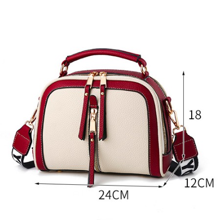 Trendy Mix Color Women Handbag PU Leather Sling Bag Tote Bag