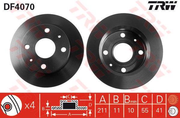 TRW FRONT DISC ROTOR (1 PAIR) for (end 12/11/2017 10:15 PM)