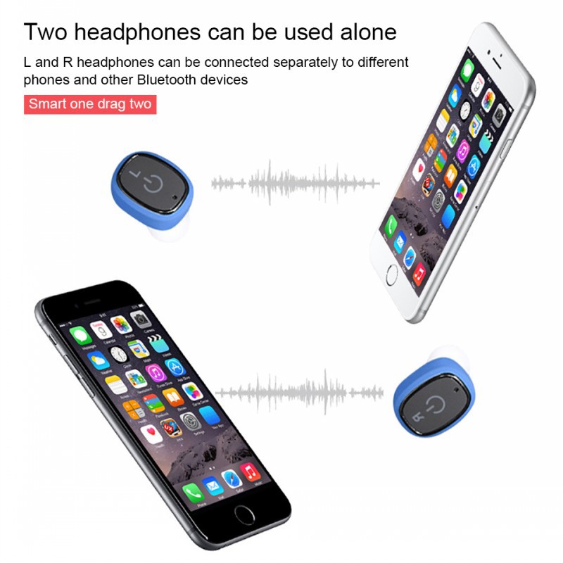 TWS S2 Wireless Bluetooth Mini Waterproof Twins Stereo Earbuds Headset With Mi