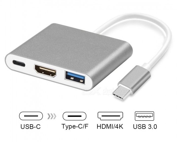 Type C To 4K HDMI USB 3.0 Charging HUB Adapter USB-C 3.1 Converter For Macbook