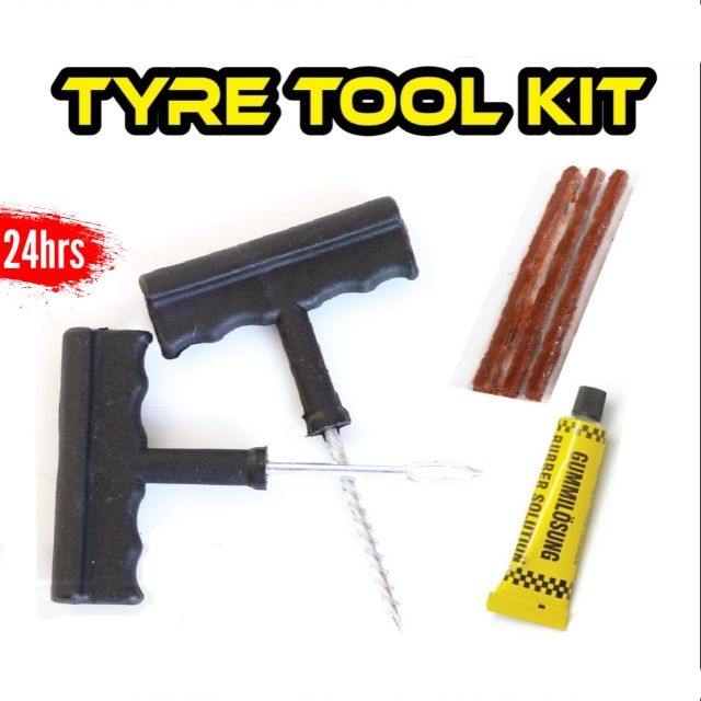 Tyre Puncture Instant Repair Full Set Tool Kit DIY Emergency Safety Tubeless T