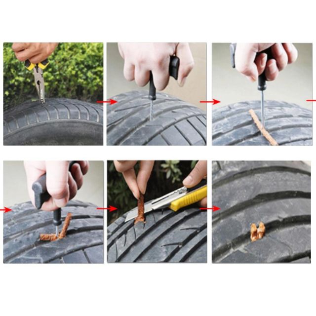 Tyre Puncture Instant Repair Full Set Tool Kit DIY Emergency Safety Tubeless T