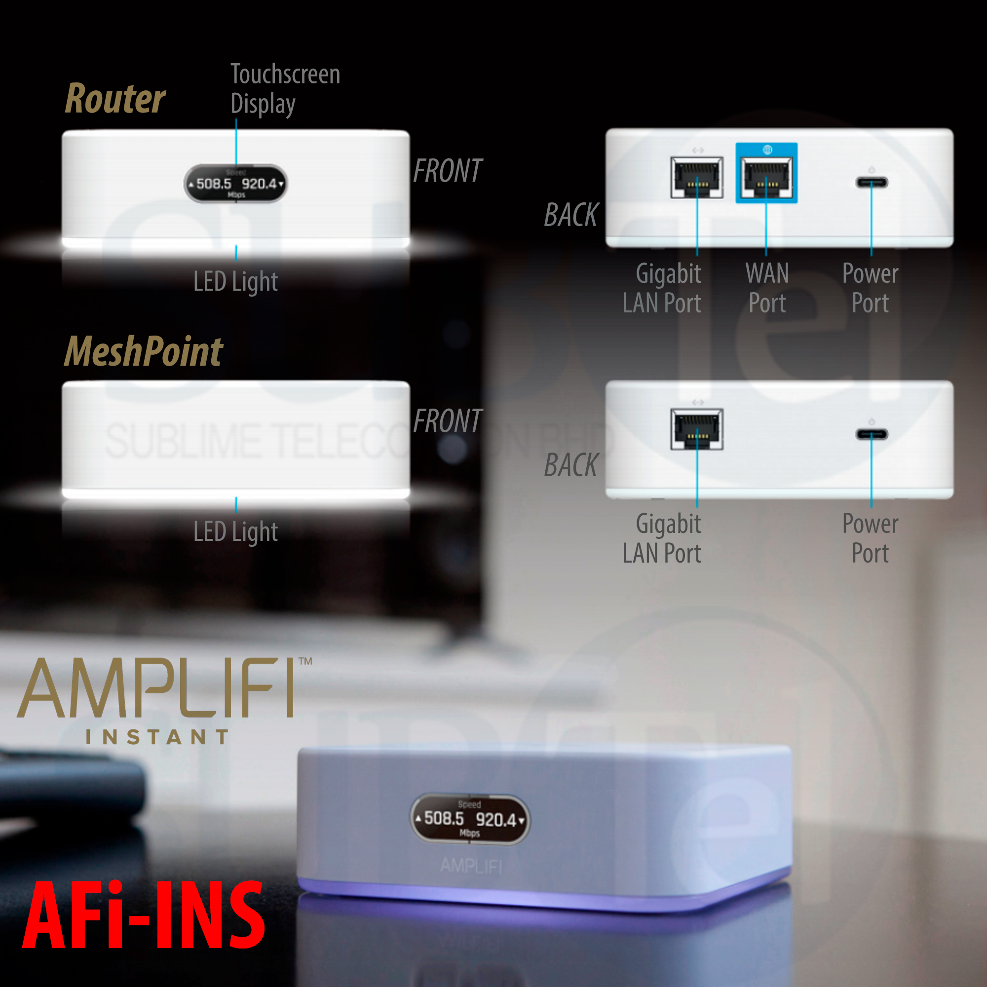 Ubiquiti AFi-INS Amplifi Instant Wifi Mesh Router AP vs AFI-HD UAP USG
