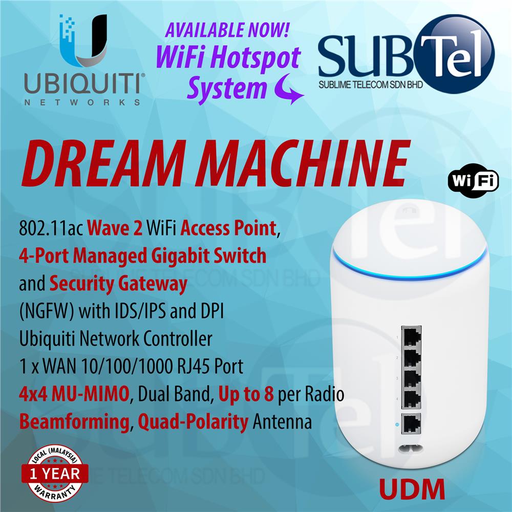 Ubiquiti Dream Machine UDM Access Point Switch UAP SOCIAL WIFI HOTSPOT