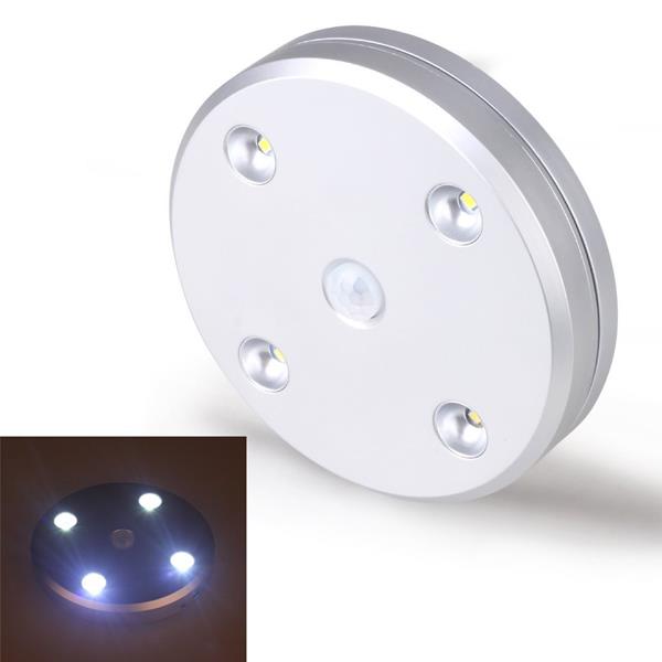 UFO LED Sensor Wall Light, Matte Aluminium Round