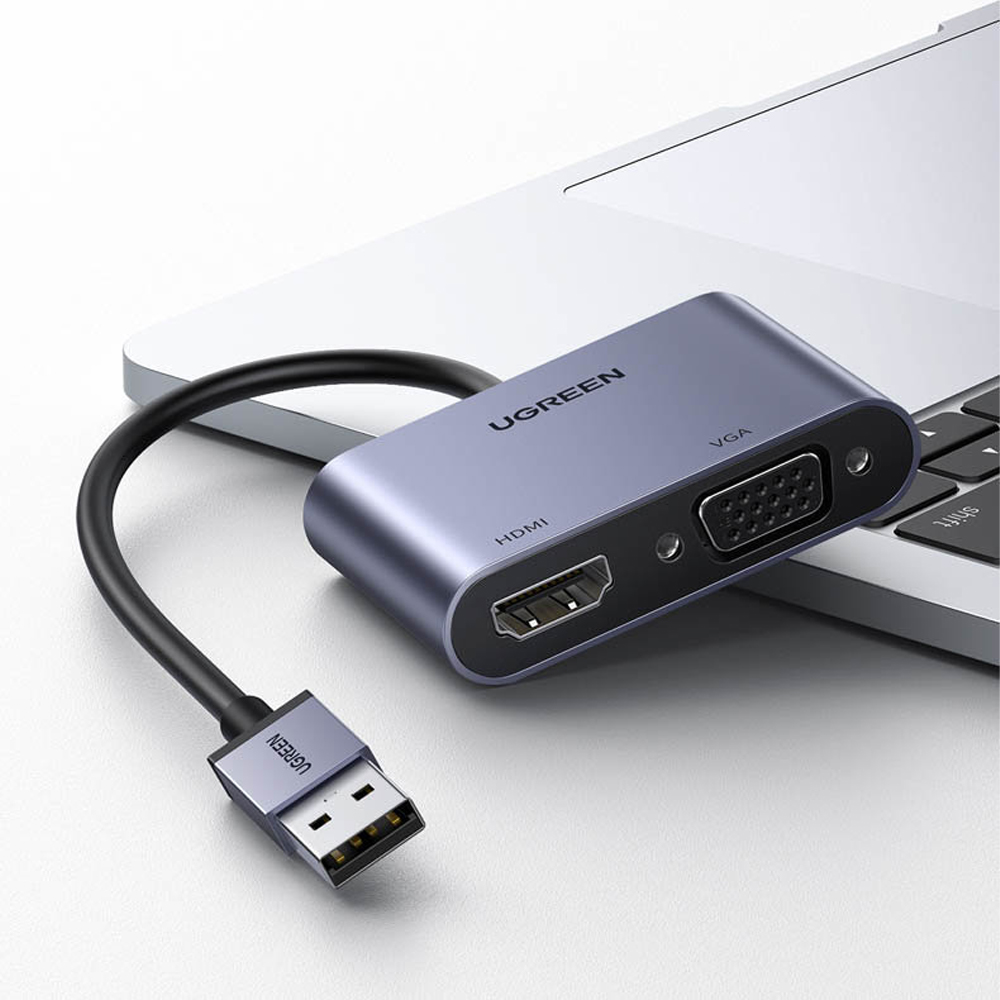 Ugreen (CM449) 20518 USB 3.0 to HDMI + VGA Converter