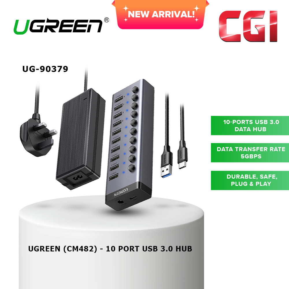 Ugreen (CM482) 90379 USB 3.0 10 Port Hub