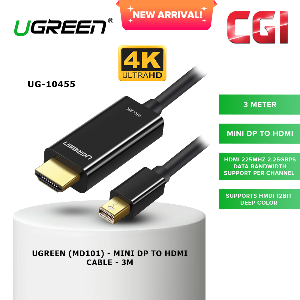 Ugreen (MD101) 10455 Mini DP to HDMI Cable (3M)