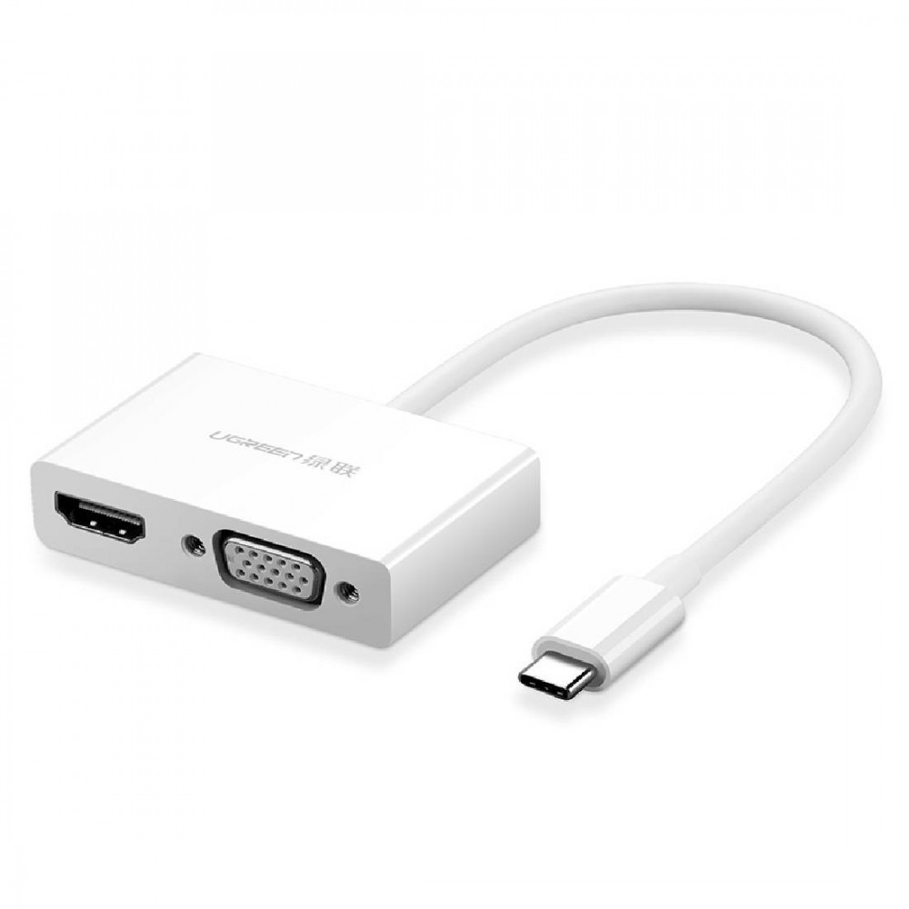 UGREEN USB TYPE C TO HDMI + VGA CONVERTER (WHITE) UG-MM123-30843