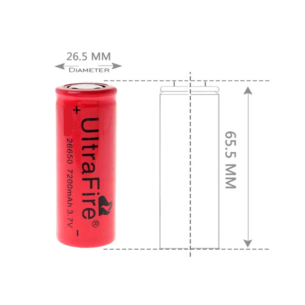 UltraFire 26650 Rechargeable 3.7v Li-Ion Battery Lithium Battery