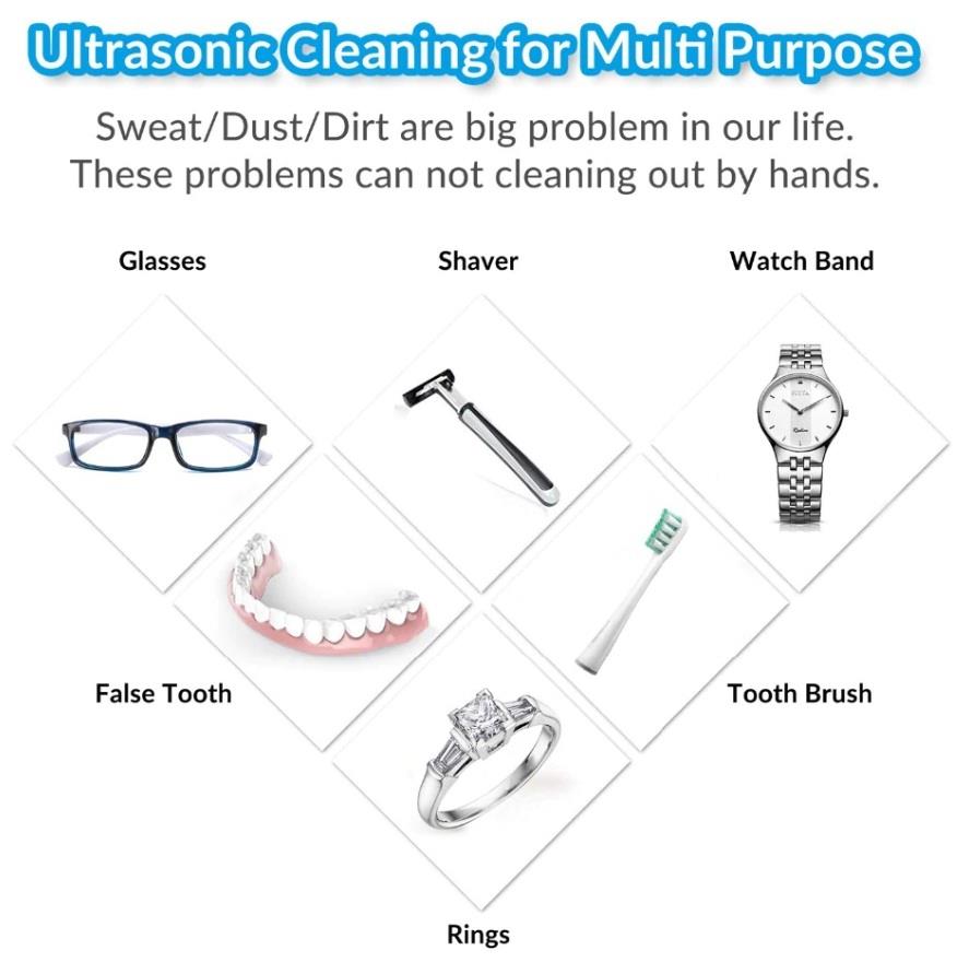 Ultrasonic Cleaner 600ml For Necklace Earrings Bracelets Dentures