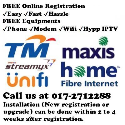 Unifi Maxis Home Fibre Unlimited Internet Package FOC Registration