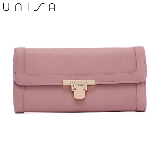 UNISA Faux Leather Bi-Fold Wallet With Flip-Lock