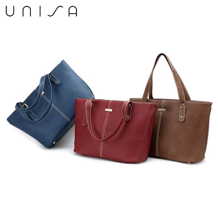 UNISA Ladies' Contrast Stitching Tote Bag