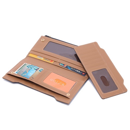 UNISA Saffiano Bi-Fold Wallet With Detachable Card Holder