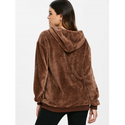 brown fur hoodie