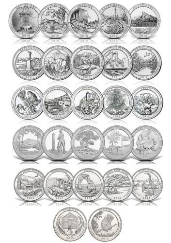 United States America Beautiful Quarters Cents Coin 27pcs United States America Beautiful Quarters Cents Coin 27pcs