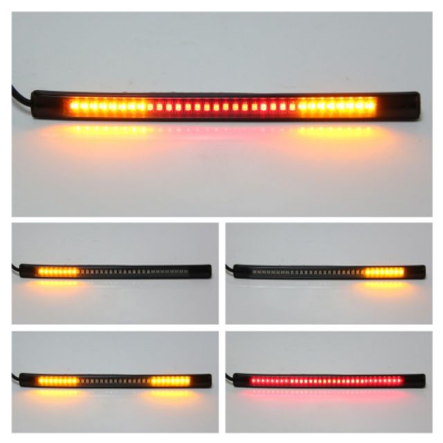 Universal 48-LED Flexible Motorcycle Strip Tail Brake Light Stop Turn Signal