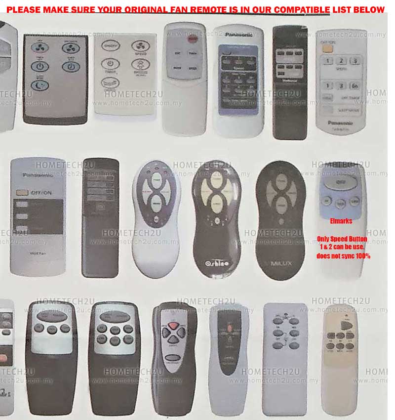 Universal Fan Remote Control Rm F989 For Wings Deka Elmark Kdk Alpha W