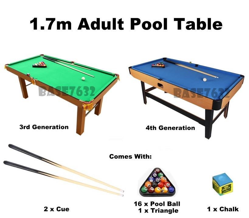 Upgraded 1.7m 170cm Snooker Billiard Pool Table Balls Cues 2137.1
