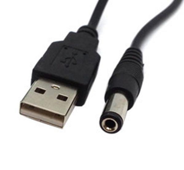 USB 2.0 Male A To DC 5.5mm x 2.1mm Plug DC Power Supply Cable