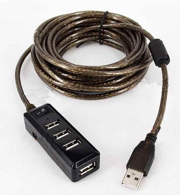 USB 2.0 Male to Female Extension Cable 5 meter with hub 5M