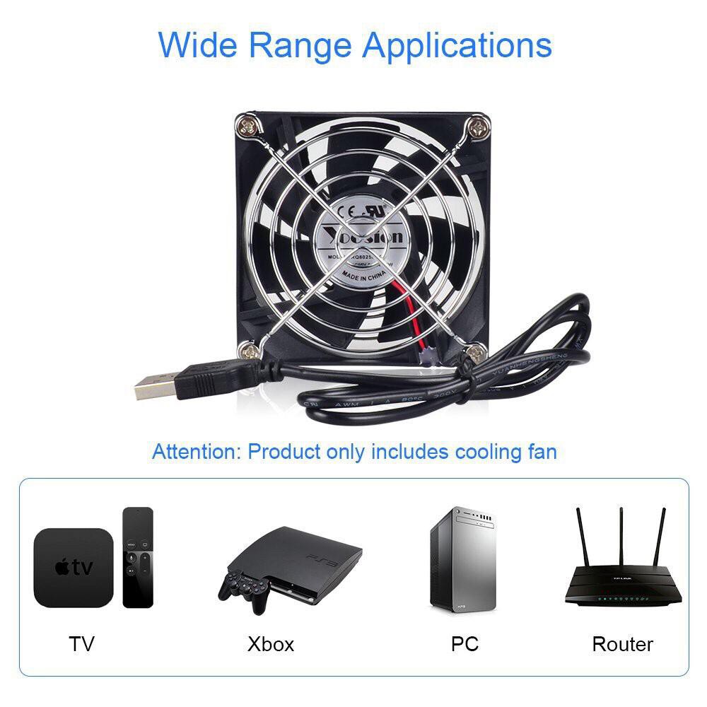 USB Double Bearing 8CM 12CM Cooling Fan For LCD TV Android Box Router