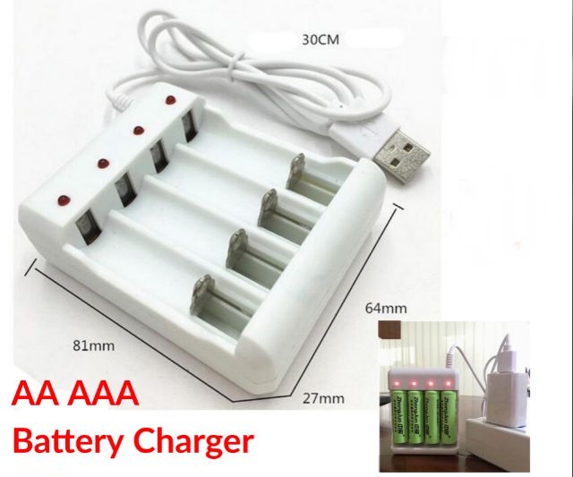Usb Power Battery Charger Intelligent 4 Slots AA AAA Lithium Rechargeable Fast