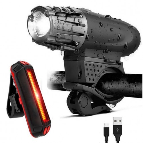 USB Rechargeable XML T6 CREE LED Bicycle Bike Front Back Light Cycling Lamp zo
