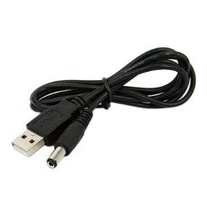 USB to 5.5 mm/2.1 mm 5 Volt DC Barrel Jack Power Cable 