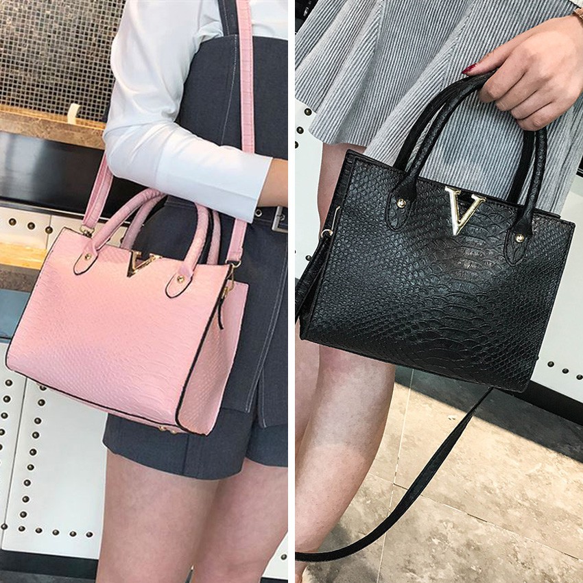 V Crocodile Korea Handbag Sling Bags Travel Beg Tote Fashion